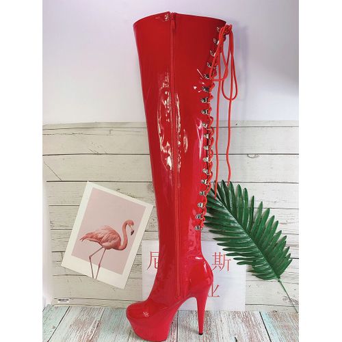 Laijianjinxia Pu Ixdîner E Boîte De Nuit Talons Hauts Sur Le Genou Chaussures De Brevpour Femmes 15cm Talons Hauts Bottes A 079