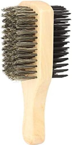 Brosse Double À Poils Durs Et Doux, Brosse À Barbe Et Moustache Pour Homme, Avec Manche En Bois Naturel 