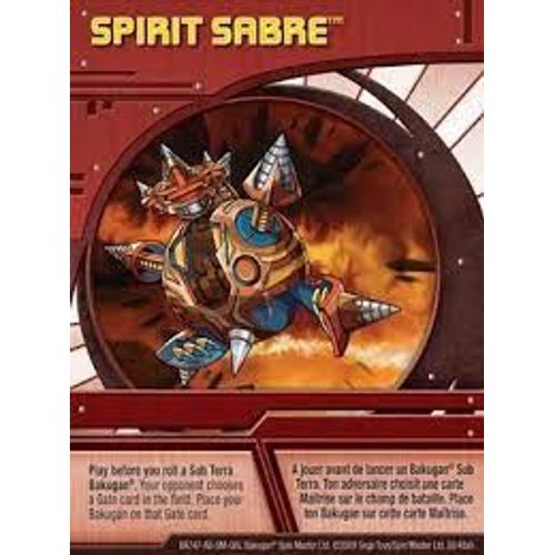 Carte Bakugan Battle Brawlers - Spirit Sabre - Ba747 Ab Sm Gbl - Sega Toys/Spin Master - 28/48ah - 9,5x7 Cm