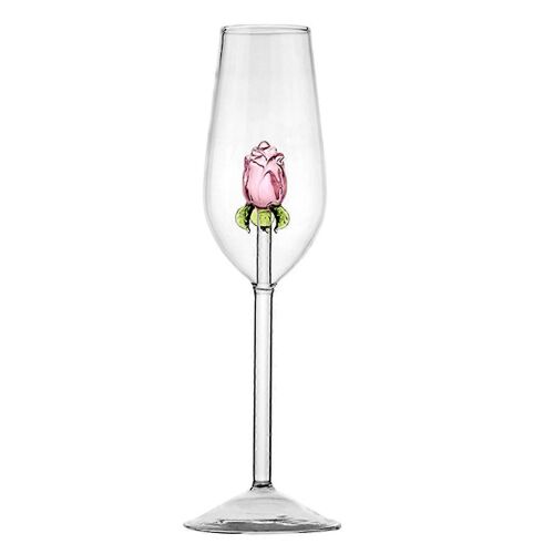 Gobelet À Vin Transparent Avec Rose Personnalisé Tasse En Verre Transparent Pour Les Fêtes De Restaurants