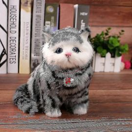 Électronique Peluche Chats Lovely Robot Animal Toy Cute Stuff Electric Cat Miowing Soft Kids Pet Model Décoration Poupée Pour Enfants Cadeau