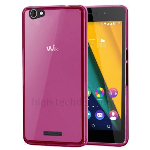 Housse etui coque pochette silicone gel fine pour Wiko Pulp Fab 4G + film ecran - ROSE