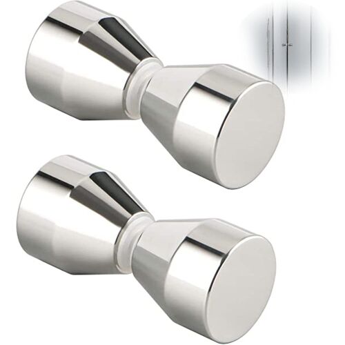 Poignée De Porte De Douche En Alliage D'aluminium Argenté Bouton De Porte De Douche Pour Portes De Douche, Verre Yl Wuqx 2 Pcs