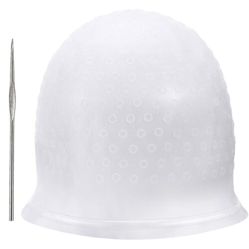 Bonnet de cheveux de marquage en silicone, réutilisable, bonnet de teinture de cheveux de salon avec crochets pour teindre les cheveux des femmes/filles Wuqx