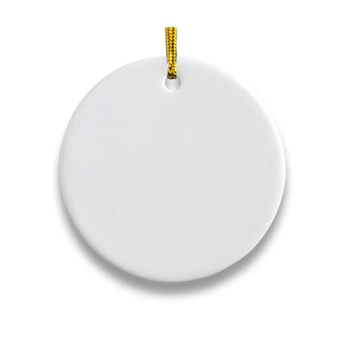 Naievear sublimation vierge ornement en céramique Ornement rond en porcelaine blanche avec lanière pour bricolage artisanat arbre de Noël décoration intérieure TY