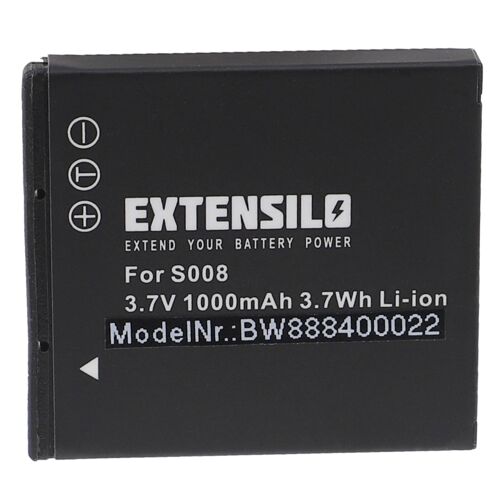 EXTENSILO 1x Batteries remplacement pour Ricoh DB-70 pour appareil photo, reflex numérique (1000mAh, 3,7V, Li-ion)