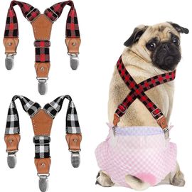 Bretelles Pour Chien 2 Pièces Bretelles De Couche Pour Chien Femelle Pour Chiens Garde-Couches Bretelles Pour Jupe De Chien, Robe De Chien (Plaid, Xs / S) Xs / S