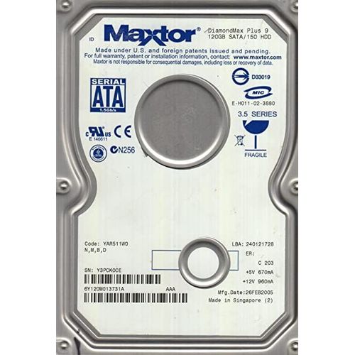 Maxtor Diamondmax Plus 9 120 Go 301861101 SATA Y3PCK0CE