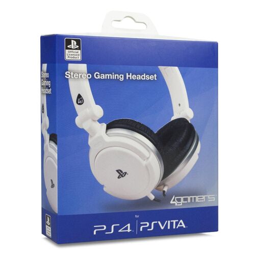 Casque Stereo Gaming Headset blanc pour PS4 et PS Vita