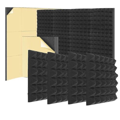 6Pack Panneaux muraux insonorisés auto-adhésifs 2x12x12 pouces Panneaux en mousse insonorisés pour mur, pour la maison, studio d'enregistrement, bureau