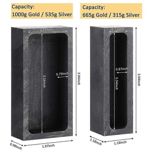 2 Pcs 1kg 665 G Graphite Lingots Moule Creuset Métallique Moule Moule En Fonte Graphite Graphite Creuset Moule Pour Or Moi