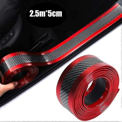 Bande De Coffre De Voiture Bande De Pare-Chocs Arrière Bande De Protection De Bord Portes Auto Arrière Coffre Sill Plaque De Frottement Anti-Collision Bande De Caoutchouc Pour Voitures (Rouge Bilatéra