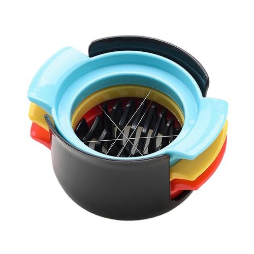 Trancheuse à ?ufs 3 en 1 pour oeuf dur Trancheuse en fil en acier inoxydable Fraise Coupe-fruits Cuisine