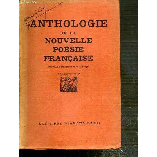 Anthologie De La Nouvelle Poesie Francaise