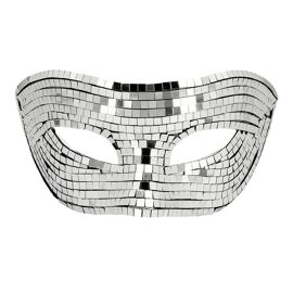 Masque Loup Facettes Disco Argent Adulte