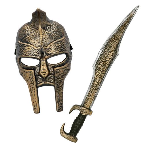 2 Accessoires Déguisement Spartiate Masque Épée