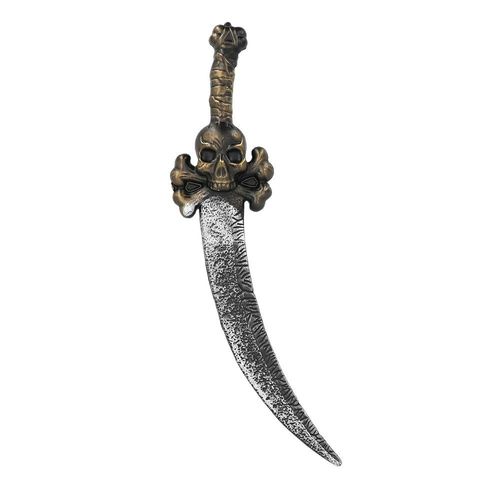 Sabre 59cm Lame Courbe Pirate Jolly Roger Adulte