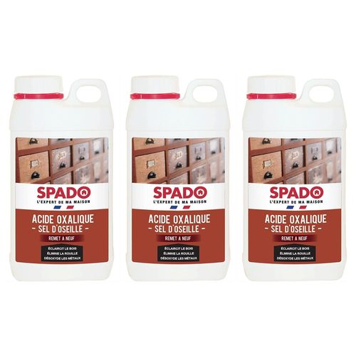 Spado Lot de 3 Flacons 750 g Acide Oxalique - Sel D'Oseille