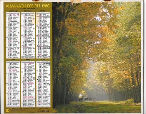 Almanach Des P.T.T. De 1980.Seine Et Marne À L'intérieur.