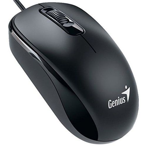 Genius DX-110 - Souris - droitiers et gauchers - optique - 3 boutons - filaire - USB - noir