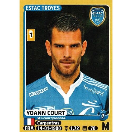 N° 473 - Stickers Image Panini Foot 2015 / 2016 - Yoann Court - Troyes