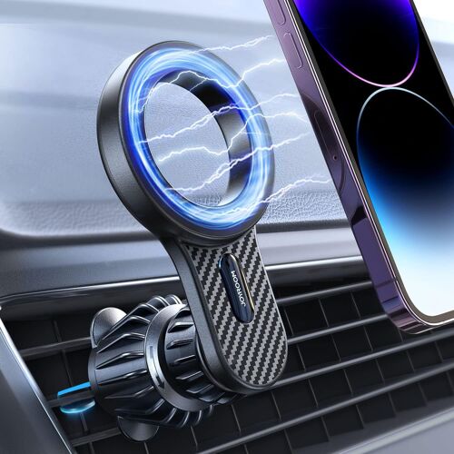 Chez_Thiate 2023 Design Pour Magsafe Magnetique Support Telephone Voiture, [¿¿Vent Non Bloquant][Militaire 20xn55 Aimant] Universal Ventilation Porte Voiture Pour Iphone 14 13 12 Pro Max Tout T¿¿L¿¿Phone