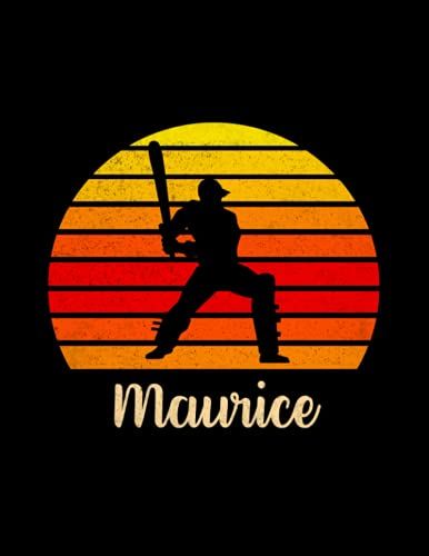 Maurice Name Gift Personalized Cricket Lined Notebook, Daily Journal For Sport Lovers: Planning, A4, To Do List, Meeting, 8.5 X 11 Inch, Hour, Over 100 Pages, Pretty, Meal, 21.59 X 27.94 Cm