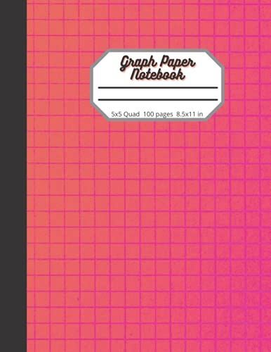 Rose Ombre Graph Paper Notebook: Glossy Inspirational Math And Science Graphing Composition Notebook, 8 1/2" X 11", Quad Ruled 5 Square Per Inches,102 Pages
