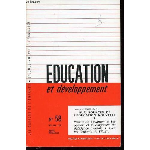Revue Education Et Developpement N°58 - Revue Mensuelle.