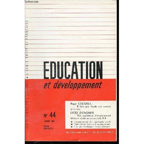 Revue Education Et Developpement N°44 - Revue Mensuelle.