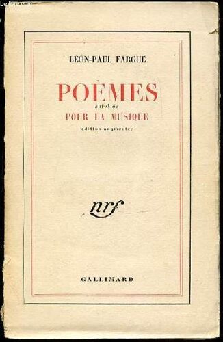 Poemes Suivie De Pour La Musique.