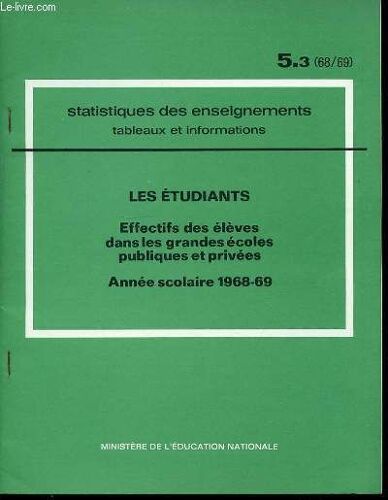 Statistiques Des Enseignements : Tableaux Et Informations  - Les Etudiants / Effectifs Des Eleves Dans Les Grandes Ecoles Publiques Et Privees.