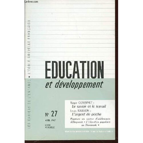 Revue Education Et Developpement N°27 - Revue Mensuelle.