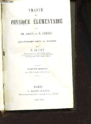 Traite De Physique Elementaire