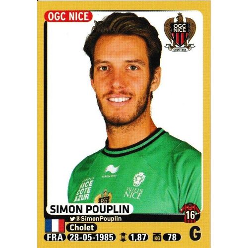 N° 315 - Stickers Image Panini Foot 2015 / 2016 - Simon Pouplin - Nice
