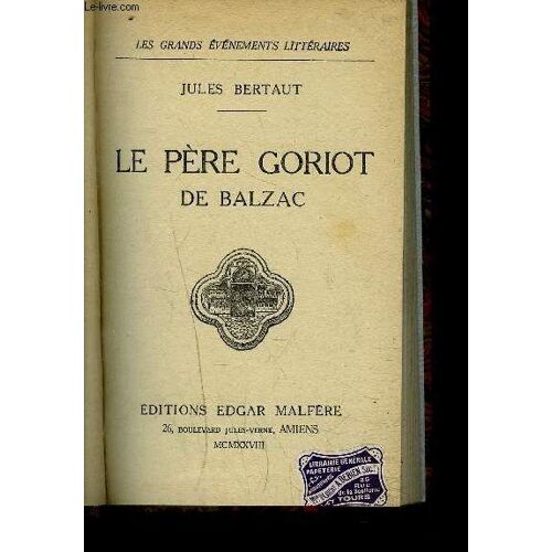 Le Pere Goriot De Balzac