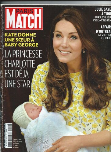 Paris Match 05/05/2015 Kate William & Charlotte, Charles Aznavour, Raphael, Jeanne Added, Blur, Archive, Charli Xcx, Jessye Norman, Pumeza, Nelken, Céleste Boursier-Mougenot, Georgia May Jagger