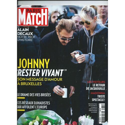 Paris Match 30/03/2016 Johnny Hallyday, David Foenkinos, Philippe Djian, Morgan Freeman, Sami Bouajila, Karen Ann, Gavin James, Eddy Mitchell, Alain Decaux, Madonna, Diane Kruger,Olivier Echaudemaison