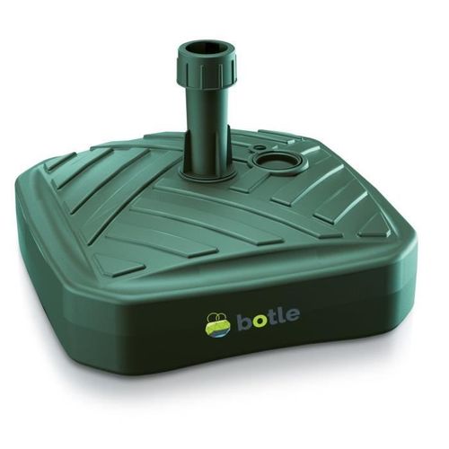 Support De Parasol Plastique Carrée Pour Jardin, Terrasse, Plage Soit Être Rempli De Sable, D'eau Ou De Gravier, Socle Vert