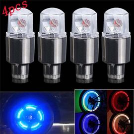 Quatre Ensembles De Lumières Led Clignotantes Pour Pneus De Voiture, Moto, Vélo, Roue, Néon, Capuchon Anti-Poussière, Avec 12 Piles Boutons Ag10