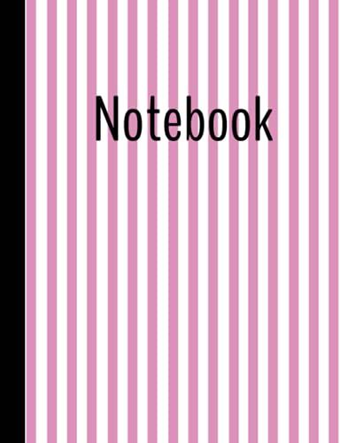 Notebook: Pink And White Striped Themed Notebook/Journal| | Gift Idea For Pink Lovers, Students, Teens| Includes Butterfly Coloring Page For Relaxation With Simple Annual Planning Page