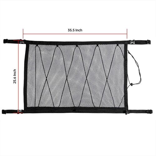 Pochette De Rangement Ajustable Pour Objets Divers, Avec Boucle À Fermeture Éclair, Filet De Rangement Pour Plafond De Voiture, Toit De Voiture, Organisateur Universel Pour Coffre De Suv