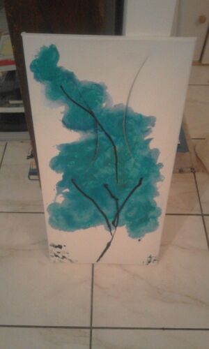 Tabeau Arbre (Anonyme). 60 Cm De Hauteur X 30 Cm De Largeur.