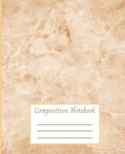 Composition Notebook: Golden Marbled Wide Ruled Notebooks, Wide Ruled Paper Notebook Journal, Workbook For Kids Students Teens Girls Boys For Home School College Writing Notes