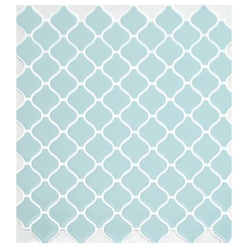 Papier Peint Carrelage Autocollant Bleu clair 25 x21 cm Style Mosaïque Sticker Mural Film Décoratif Imperméable pour Carreaux de Mur de Salle de Bains et de Cuisine