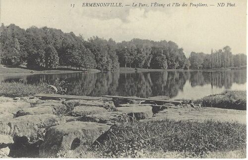 Ermenonville Le Parc L'etang Et L 'iledes Peupliers