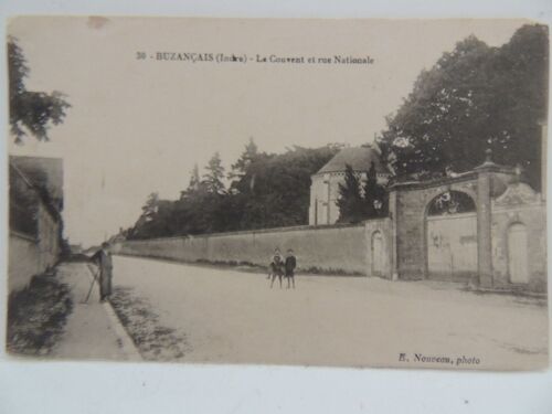 Buzançais : Le Couvent Et La Rue Nationale Avec Belle Animation Autres Cp De La Ville Bientôt