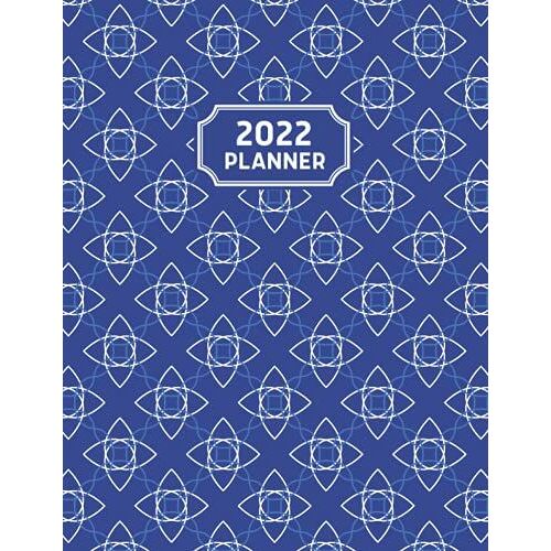 2022 Weekly Planner With Yearly & Monthly Agenda Organizer: Jan To Dec 2022, Azulejo 04