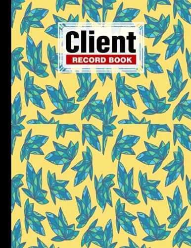 Client Record Book: Premium Leaf Cover Client Record Book, Client Data Organizer Log Book, 120 Pages, Size 8.5" X 11" Design By Otto Adler