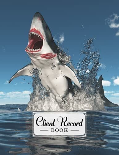 Client Record Book: Premium Shark Cover Client Record Book, Client Data Organizer Log Book, 120 Pages, Size 8.5" X 11" Design By Sebastian Neubauer